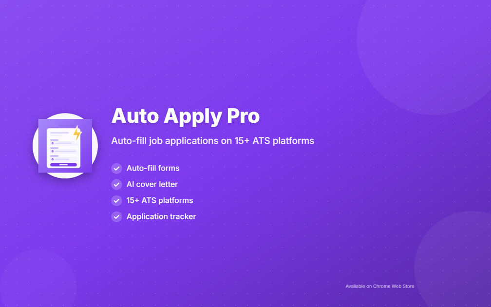 Auto Apply Pro extension filling a job application