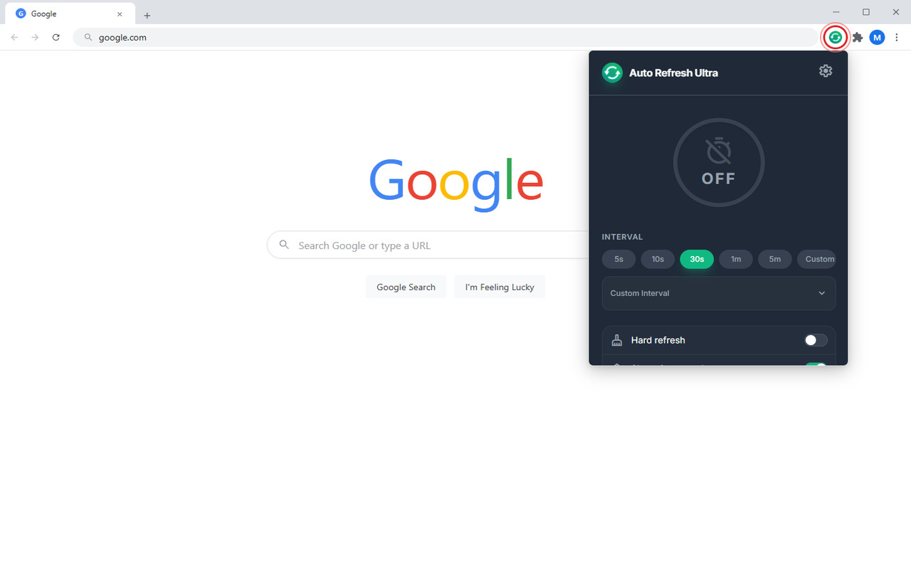 Auto Refresh Ultra popup